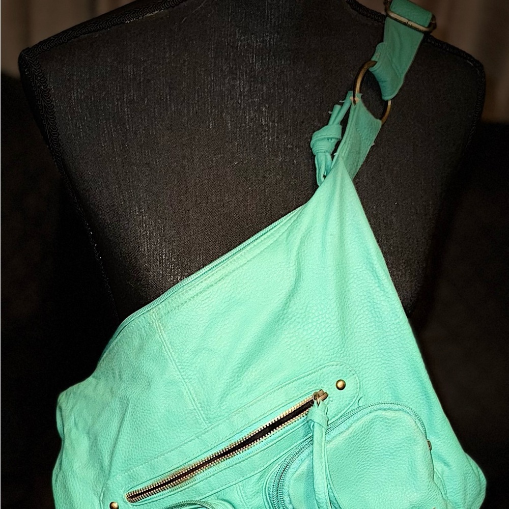 Hurley Aqua Leather Shoulder Bag
